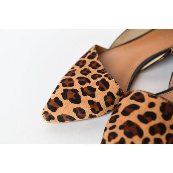J. Crew Zoe D’Orsay Flats Sz 8 Calf Hair Leopard Print Pointed Toe Flat - Picture 4 of 16